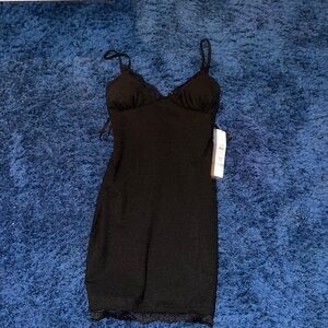black tight dress with lace lining